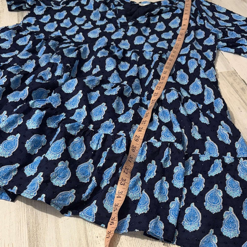 Crown & Ivy Blue and White Paisley Patterned Midi Dress Size 1X - Picture 10 of 11